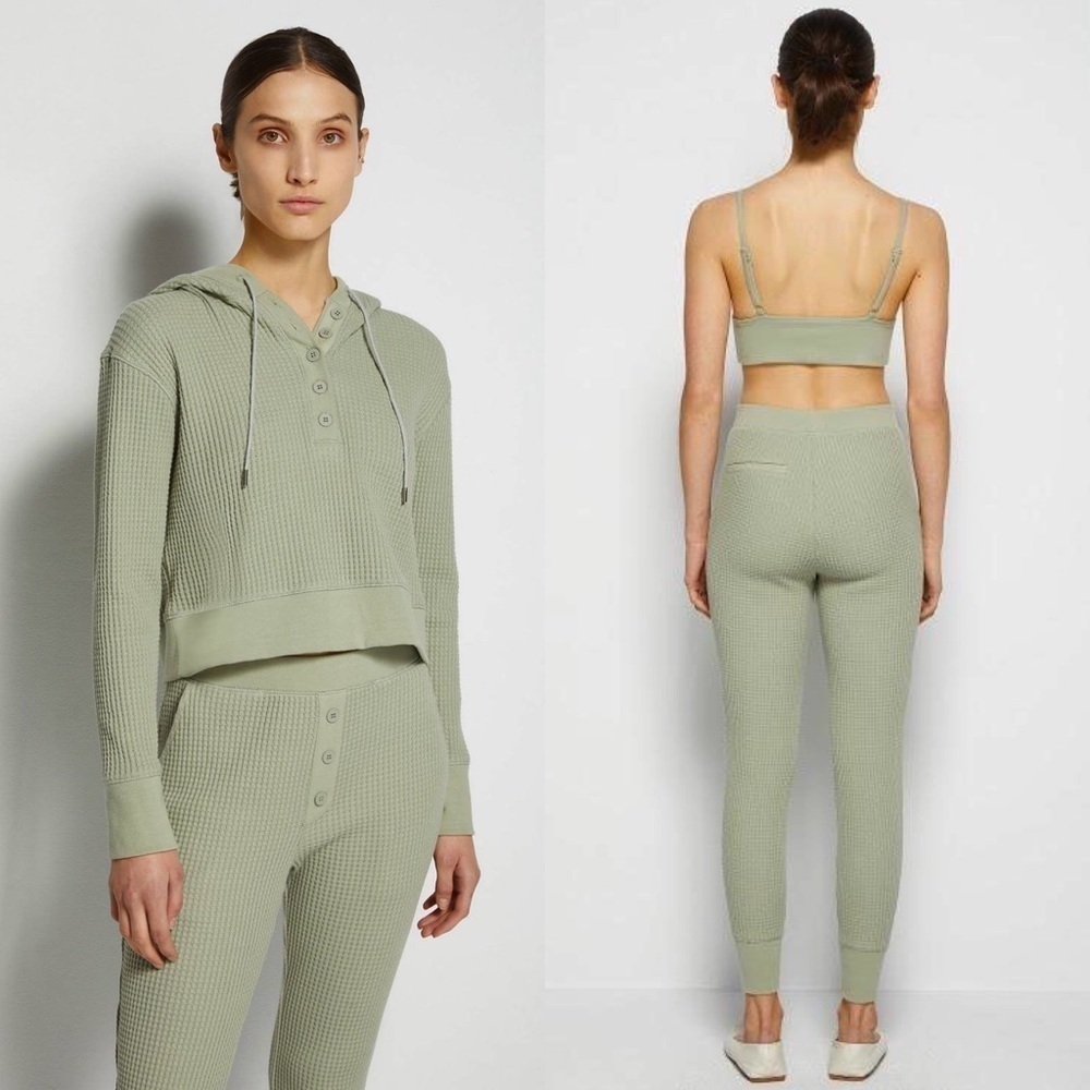 NWT JONATHAN SIMKHAI Sage‎ Waffle Knit High Rise Elastic Waist Jogger Pants S - Picture 4 of 6